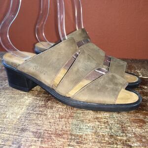Naot Strappy Heeled Sandal Comfort Womens 40 9 Brown Leather Traditional Classic